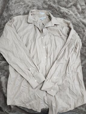 Joseph & Feiss Neutral Beige Long-Sleeve Dress Shirt
